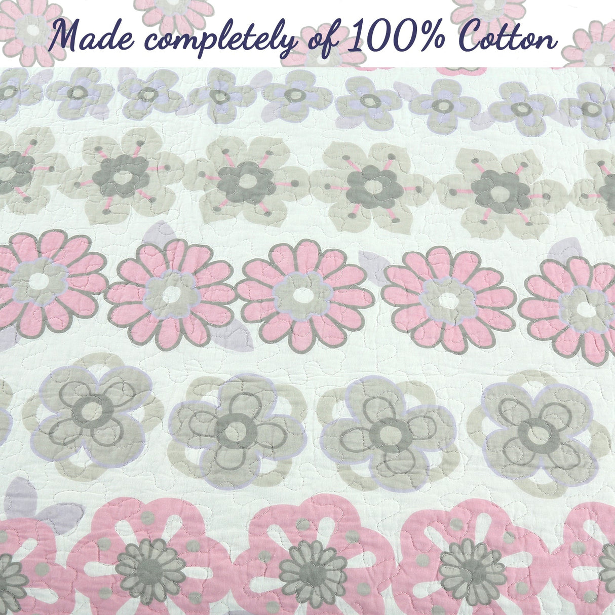 Lola Floral Cotton Reversible Quilt Bedding Set