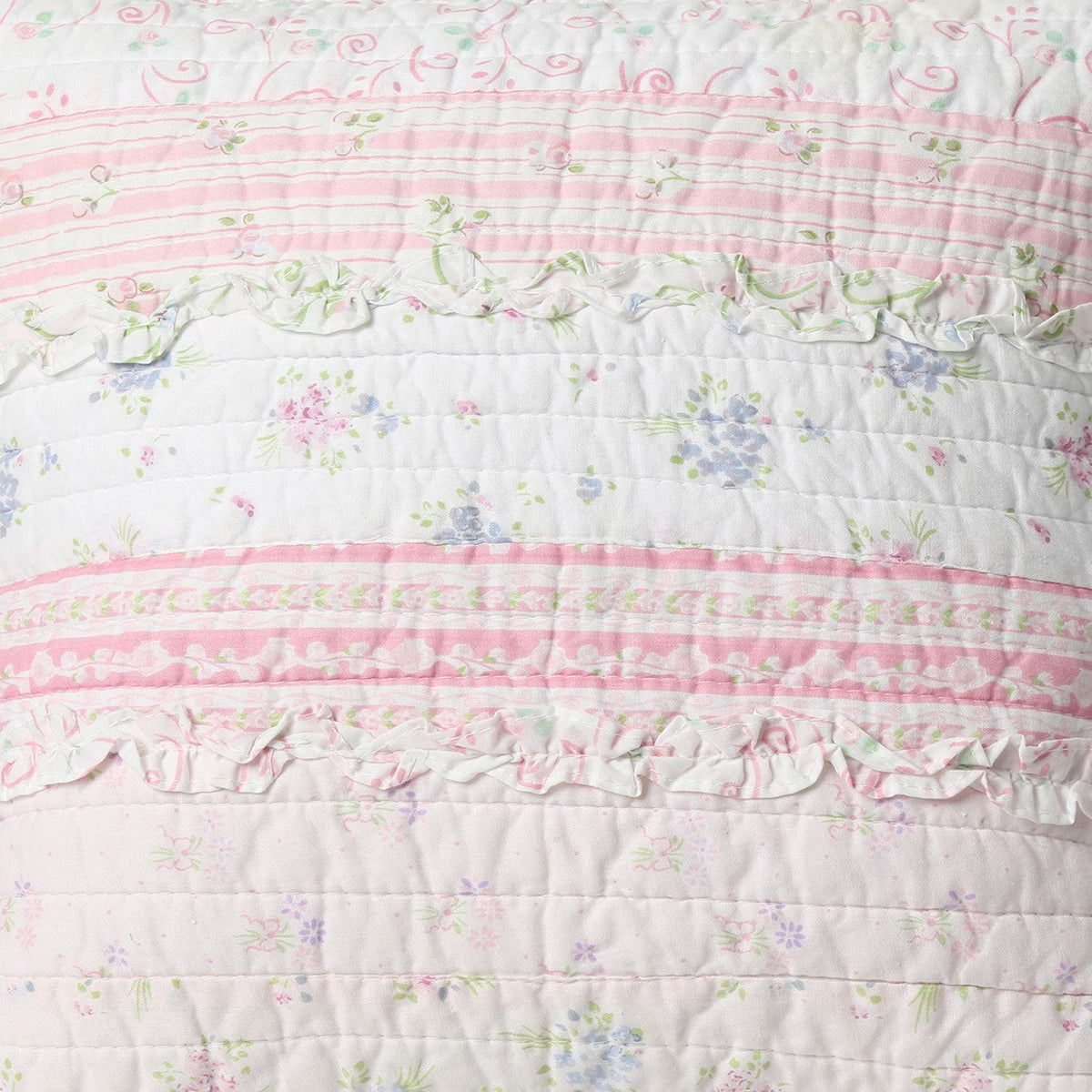 Romantic Chic Lace Ruffle Pink Real Patchwork Square Decor Throw Pillow