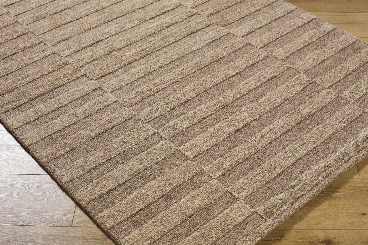 Idaho Broken-Striped Brown Area Rug