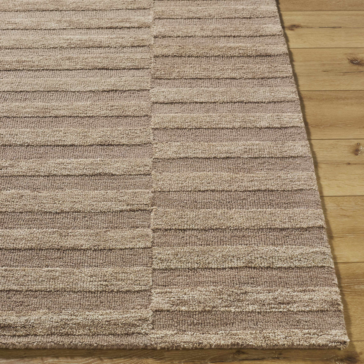 Idaho Broken-Striped Brown Area Rug