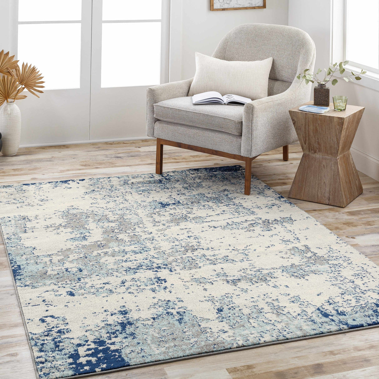 Beverly Abstract Blue Area Rug