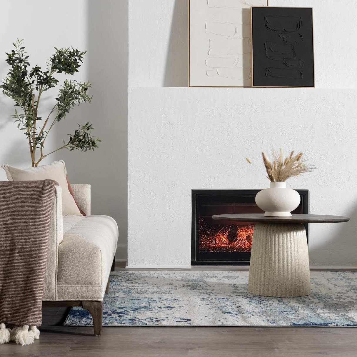 Beverly Abstract Blue Area Rug