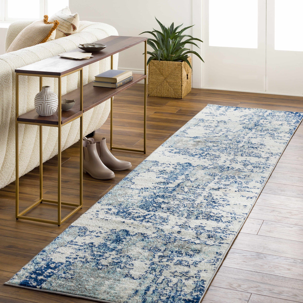 Beverly Abstract Blue Area Rug