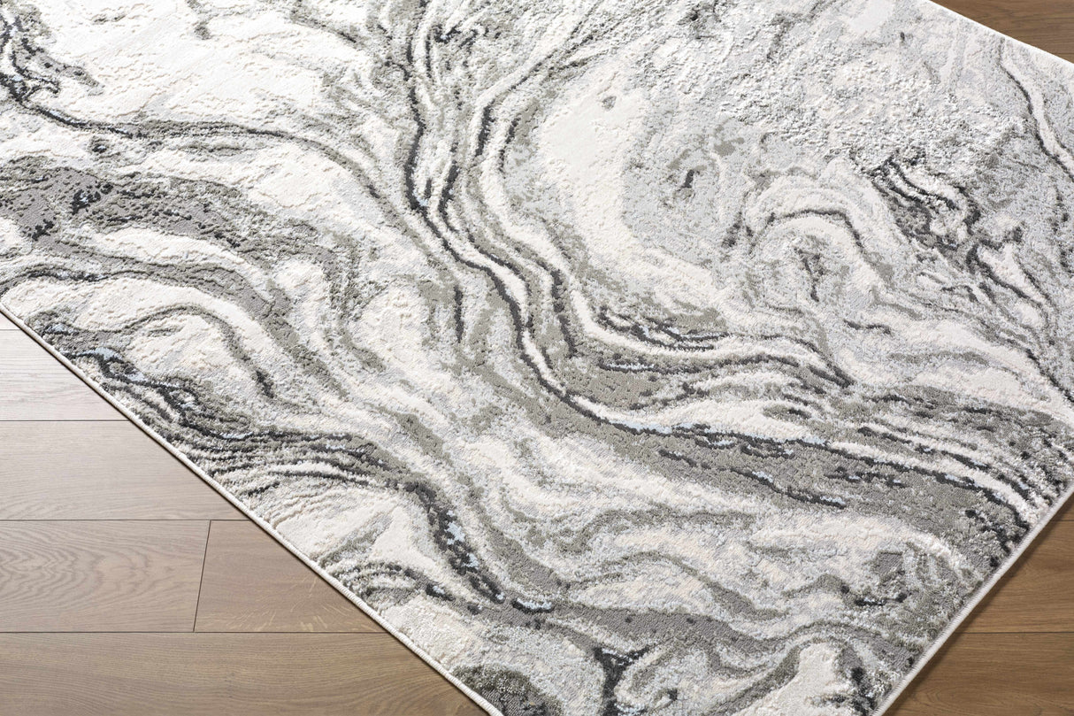 Brandi Gray Marble Area Rug
