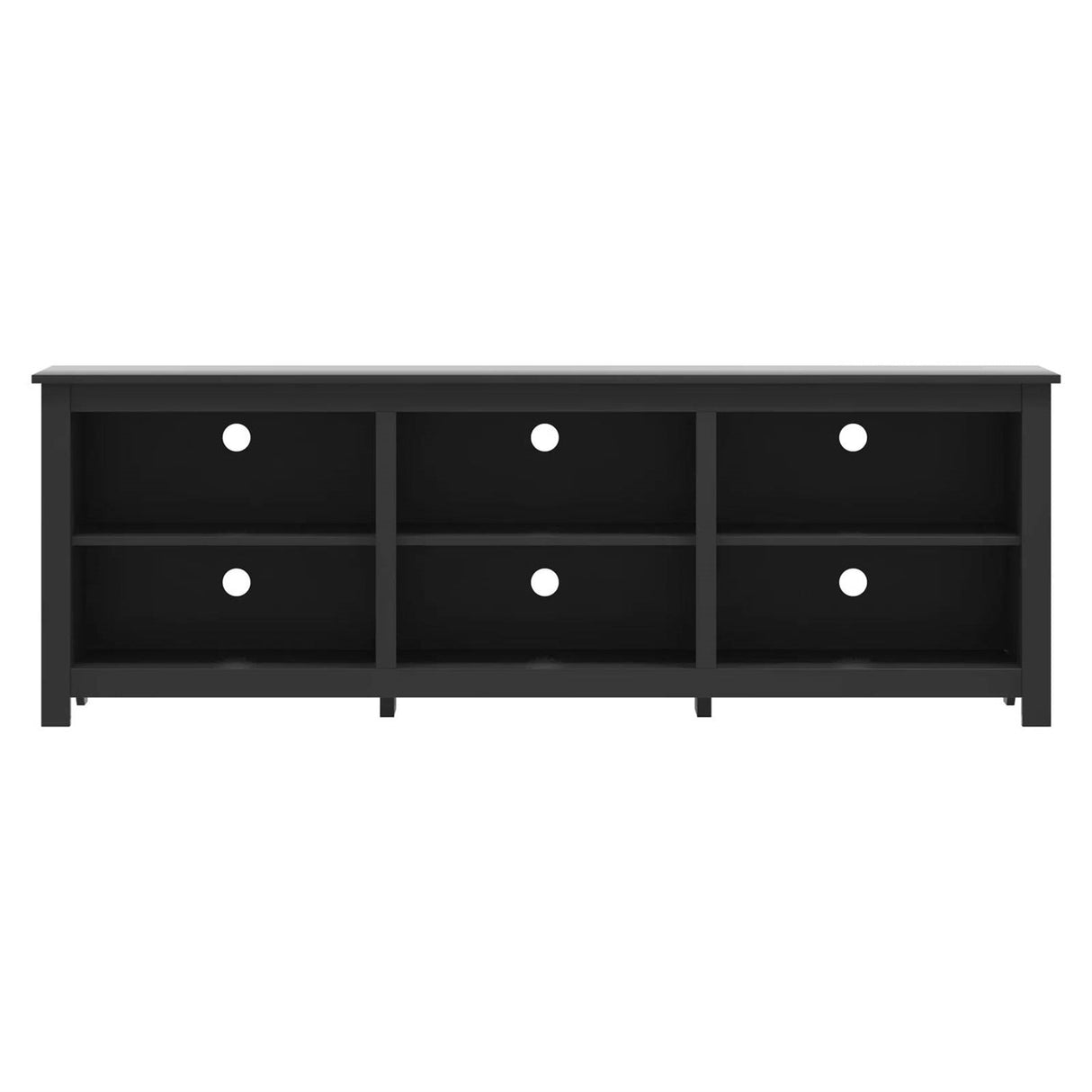 Farmhouse TV Stand in Black Wood Finish - for TVs up to 70-inch
