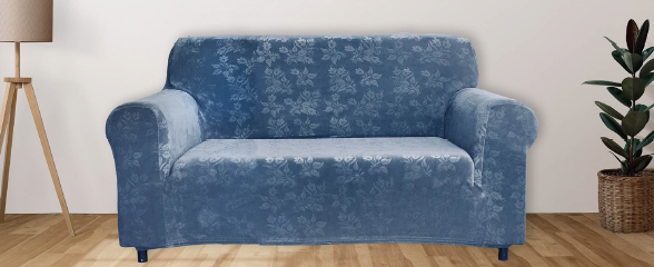 Floral Pattern Velvet Stretch Slipcover