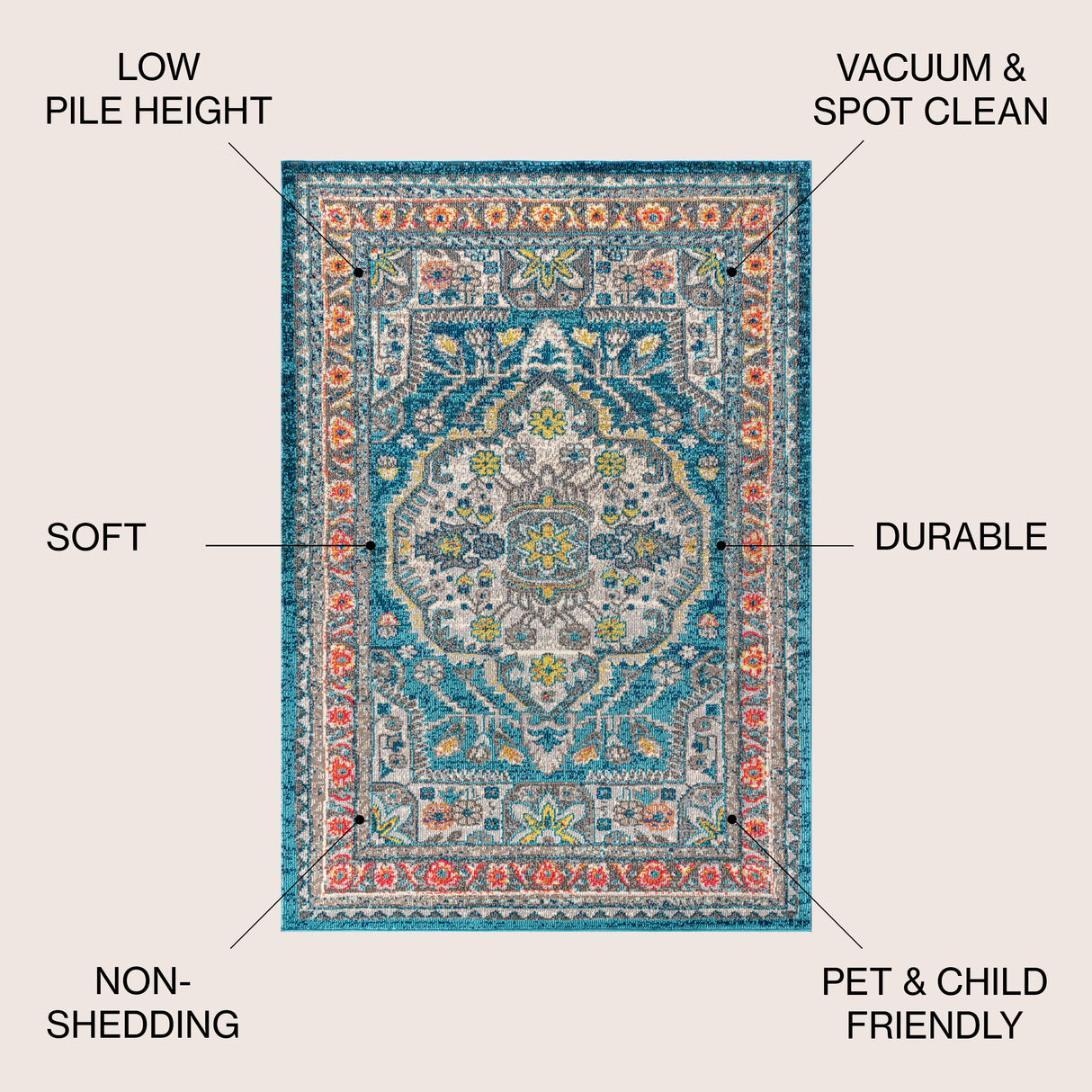 Bohemian FLAIR Boho Vintage Area Rug