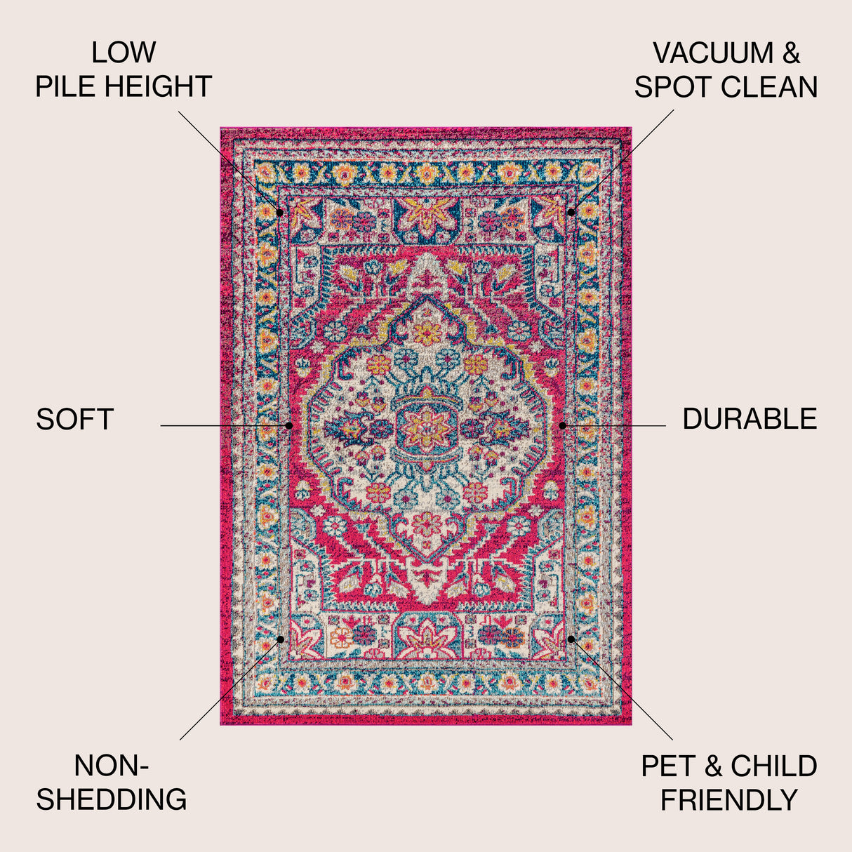 Bohemian FLAIR Boho Vintage Area Rug