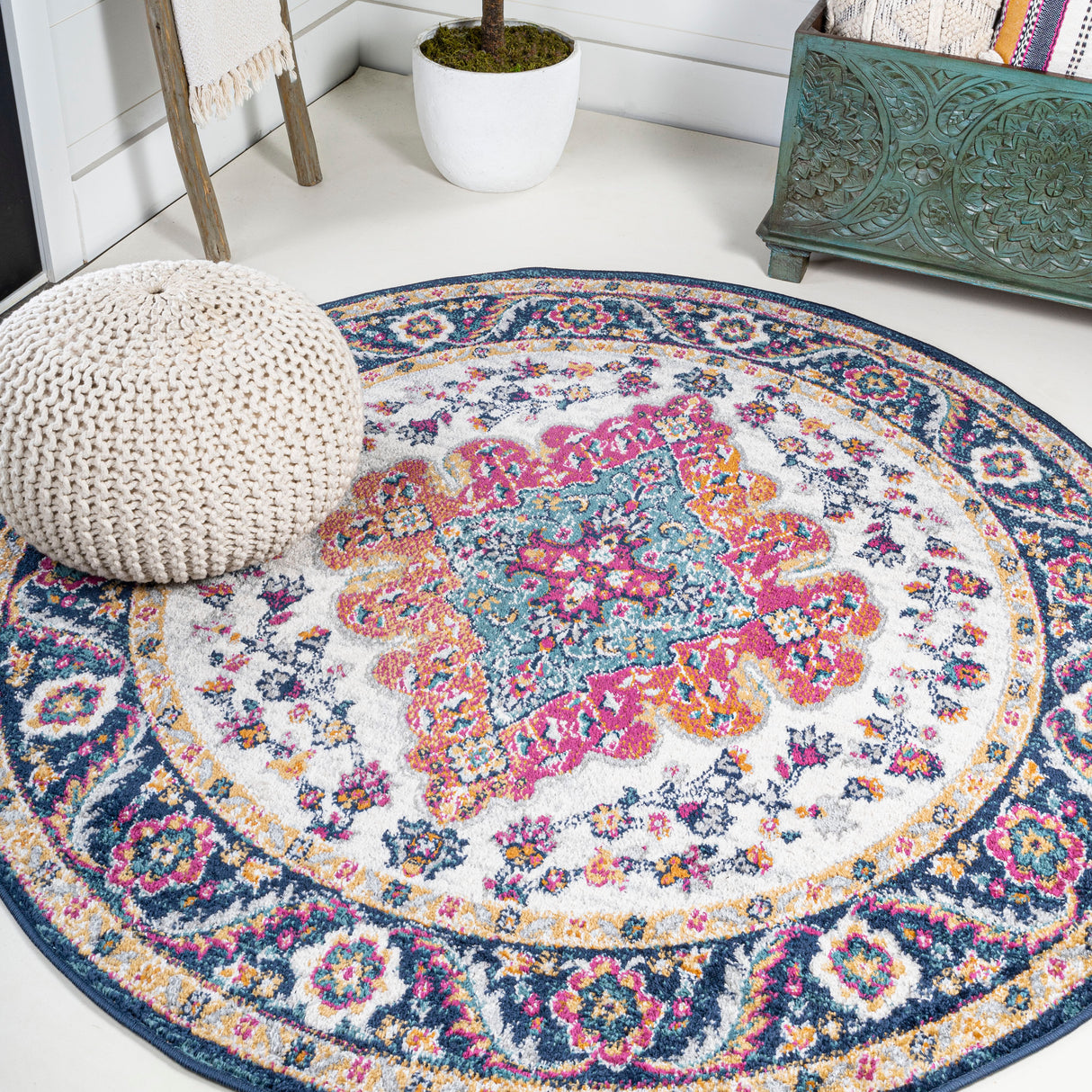 Bohemian-FLAIR-Boho-Vintage-Medallion-Round-Area-Rug-Area-Rugs