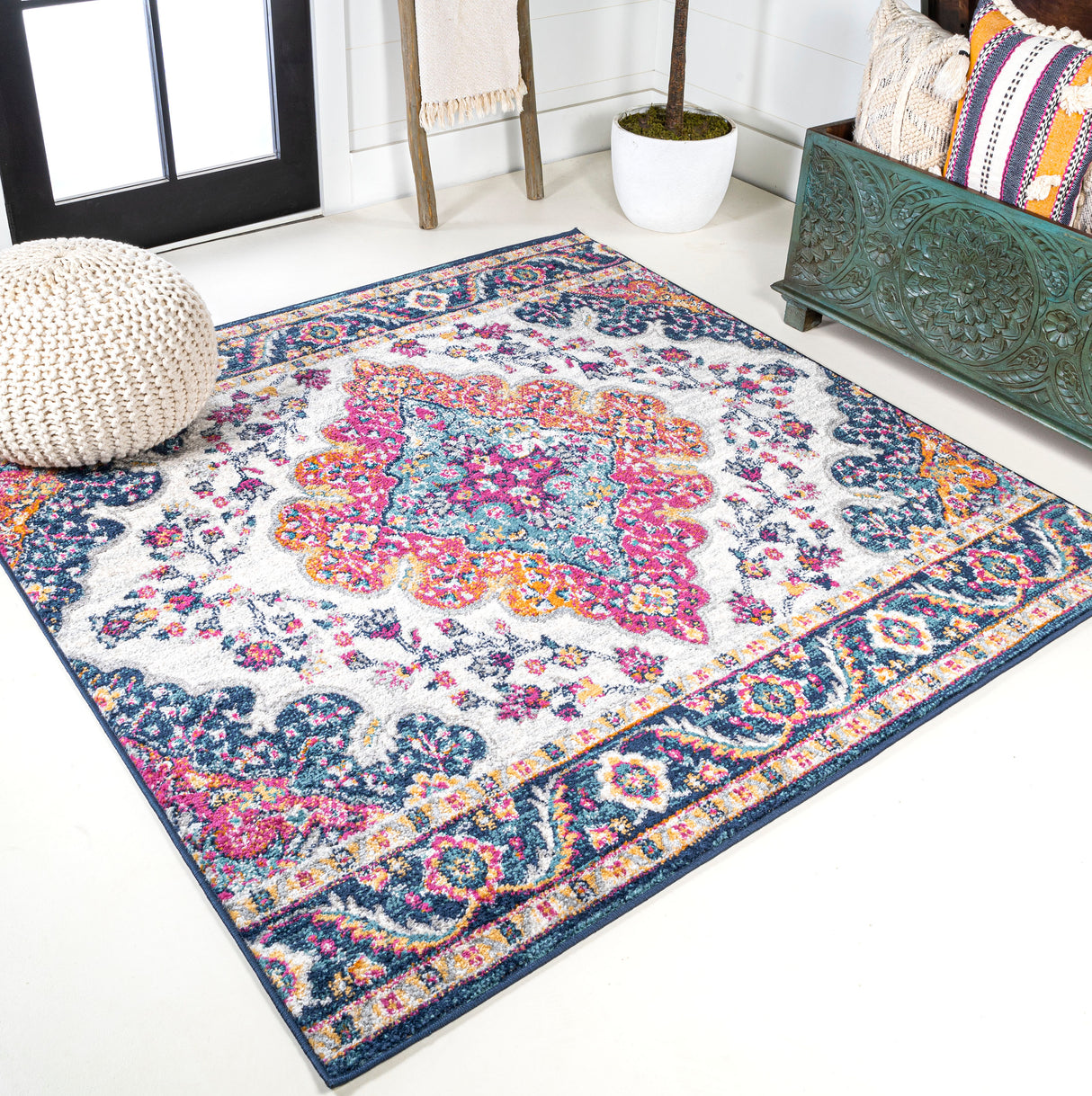 Bohemian-FLAIR-Boho-Vintage-Medallion-Square-Area-Rug-Area-Rugs