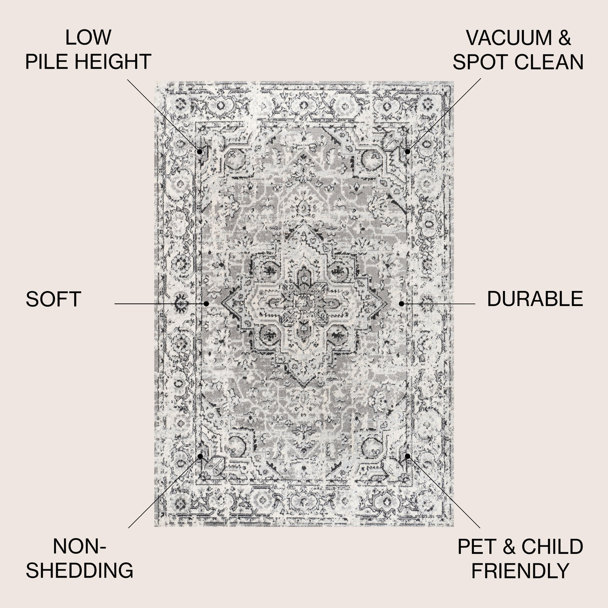 Denia Ornate Geometric Medallion Area Rug