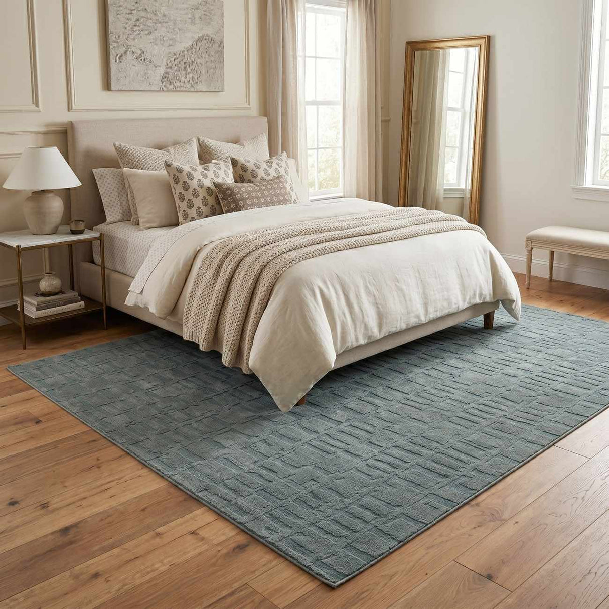 Dragan Gray Modern Washable Area Rug