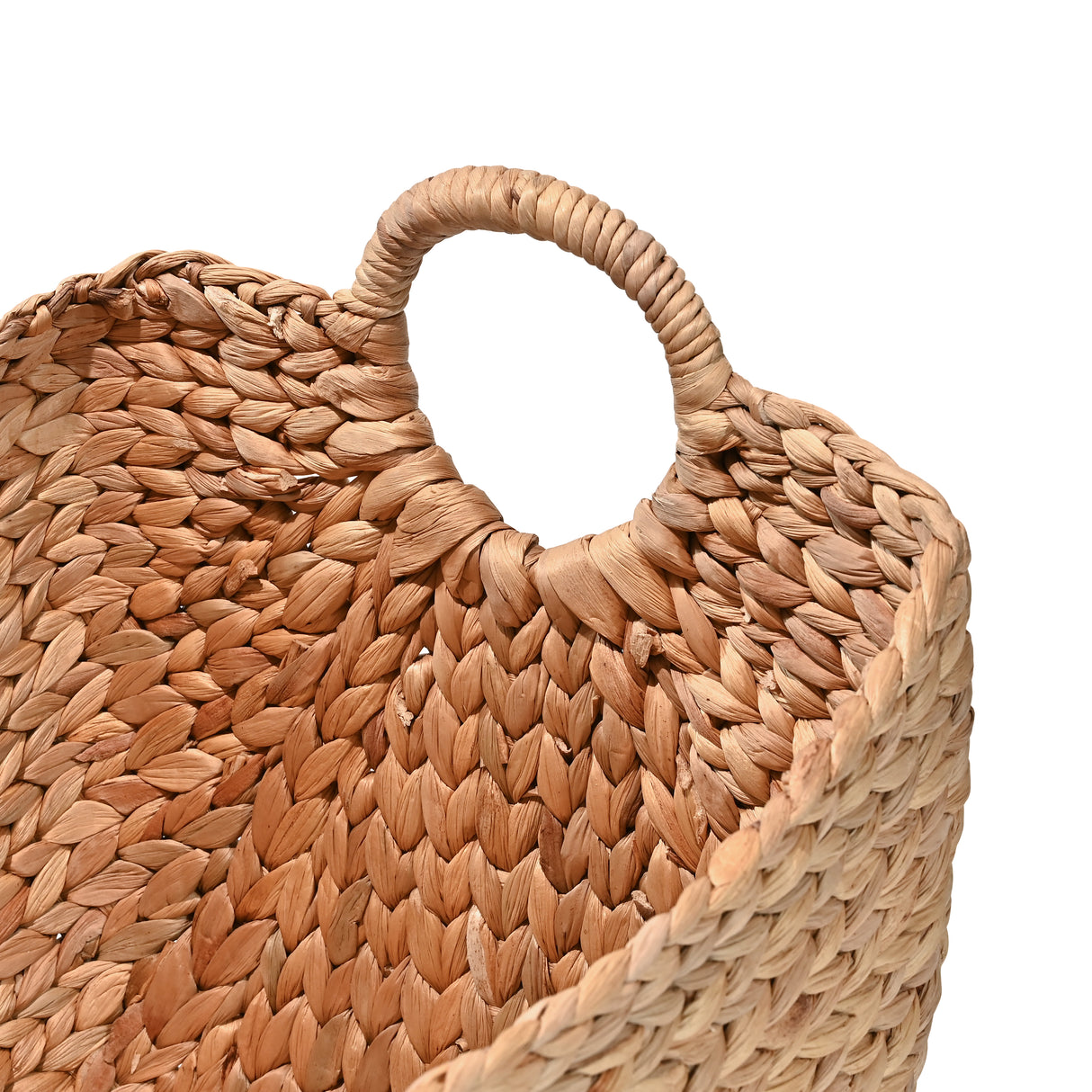 Nellie Farmhouse Classic Handwoven Hyacinth Storage Boat Baskets with Handles (Set of 3)