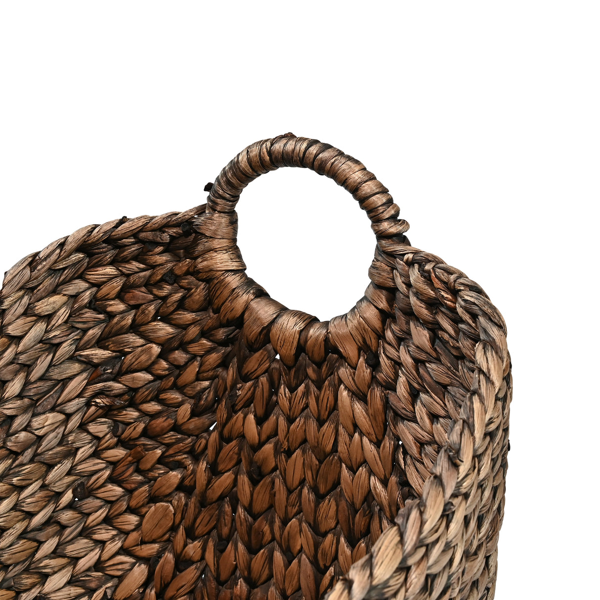 Nellie Farmhouse Classic Handwoven Hyacinth Storage Boat Baskets with Handles (Set of 3)