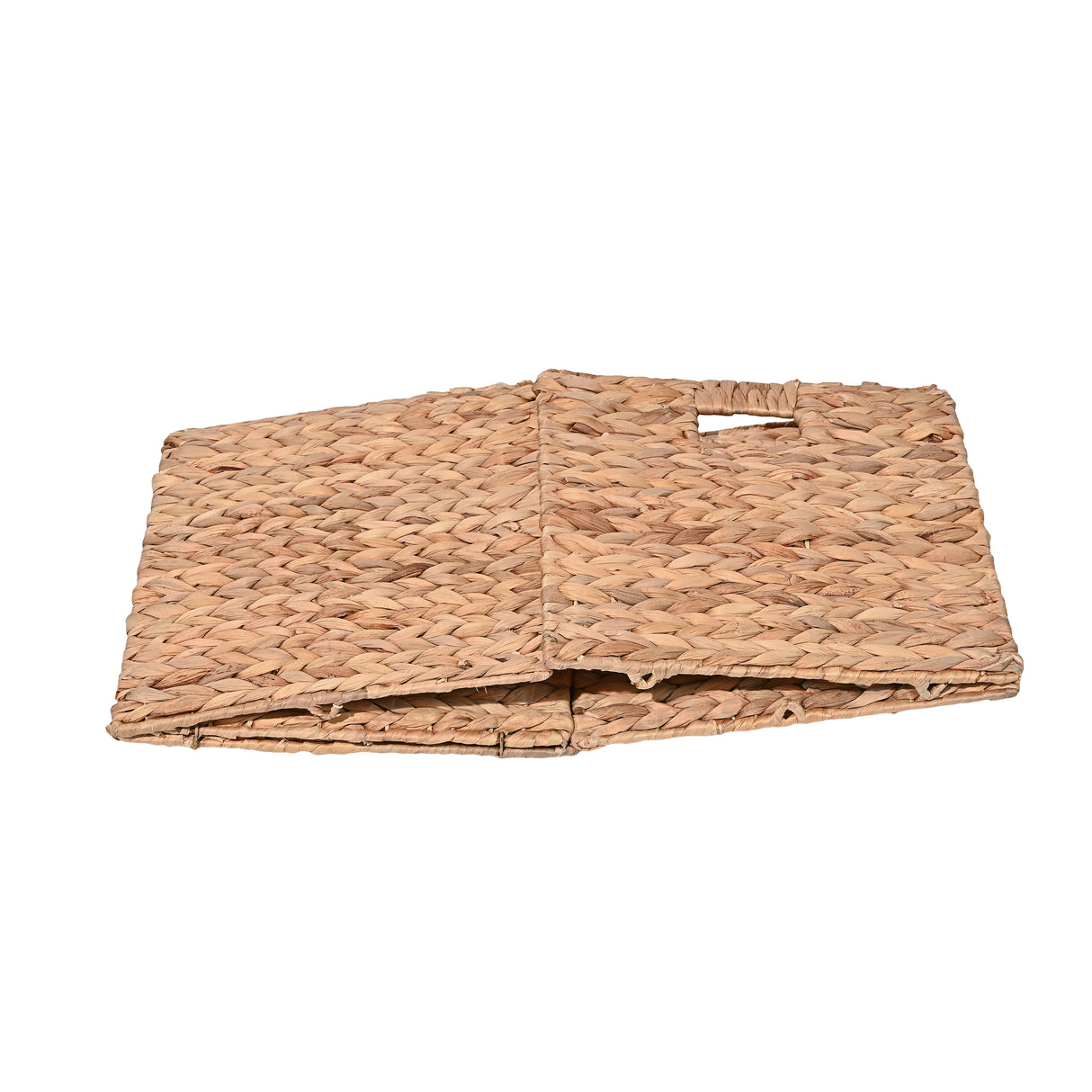 Bryce Classic Farmhouse Handwoven Hyacinth Collapsible Storage Cube Baskets with Handles (Set of 5)