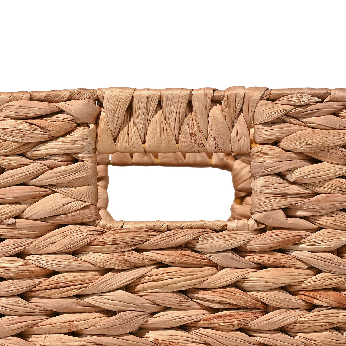 Bryce Classic Farmhouse Handwoven Hyacinth Collapsible Storage Cube Baskets with Handles (Set of 5)