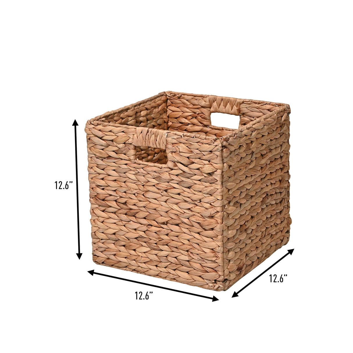 Bryce Classic Farmhouse Handwoven Hyacinth Collapsible Storage Cube Baskets with Handles (Set of 5)