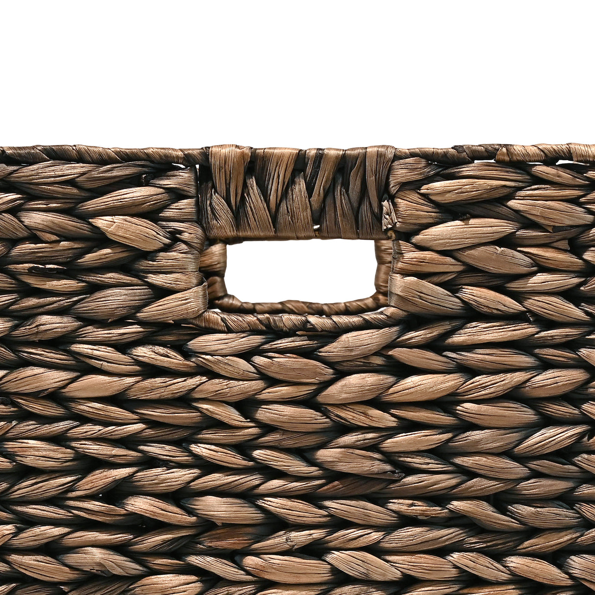 Bryce Classic Farmhouse Handwoven Hyacinth Collapsible Storage Cube Baskets with Handles (Set of 5)