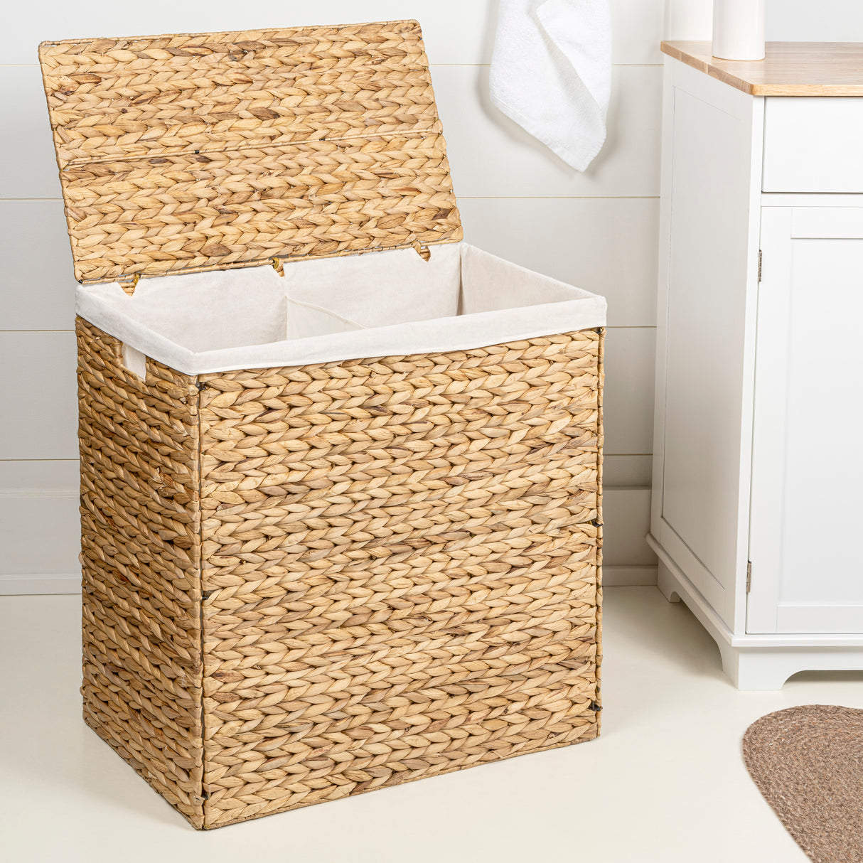 Sawyer-Classic-Farmhouse-Handwoven-Hyacinth-2-Section-Collapsible-Laundry-Hamper-with-Washable-Liner-Bathroom-Accessories