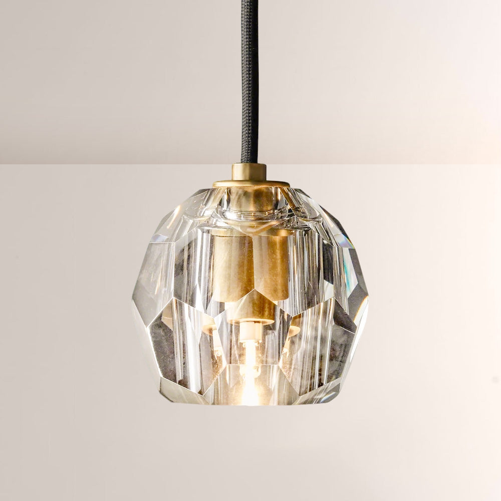 Crystal Globe Pendant Light G9 Brass Mini Ceiling Hanging Lamp