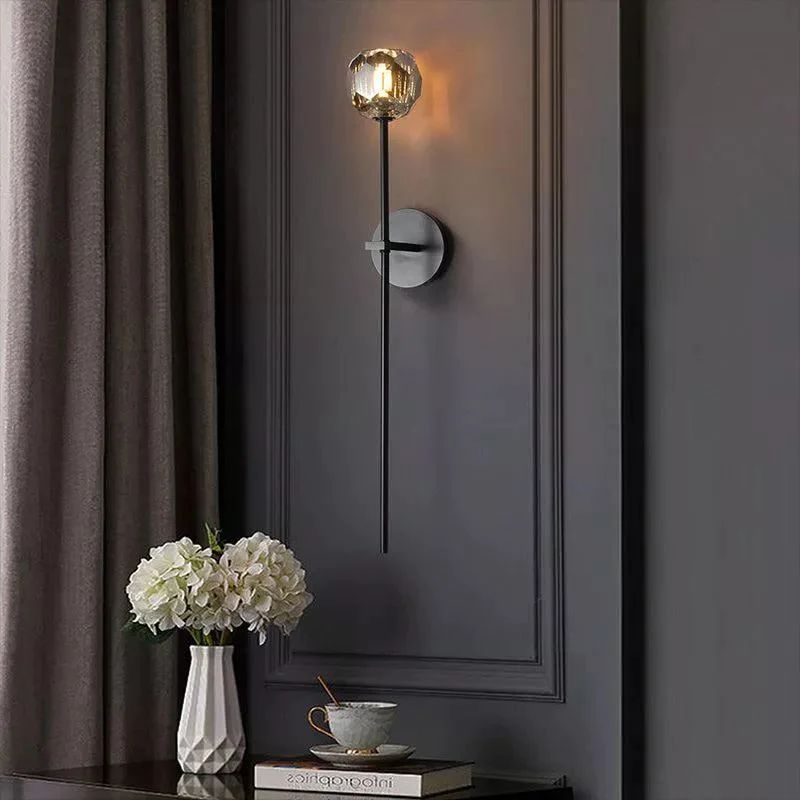 Luxury Crystal Wall Sconce Brass Bedroom Vanity Light