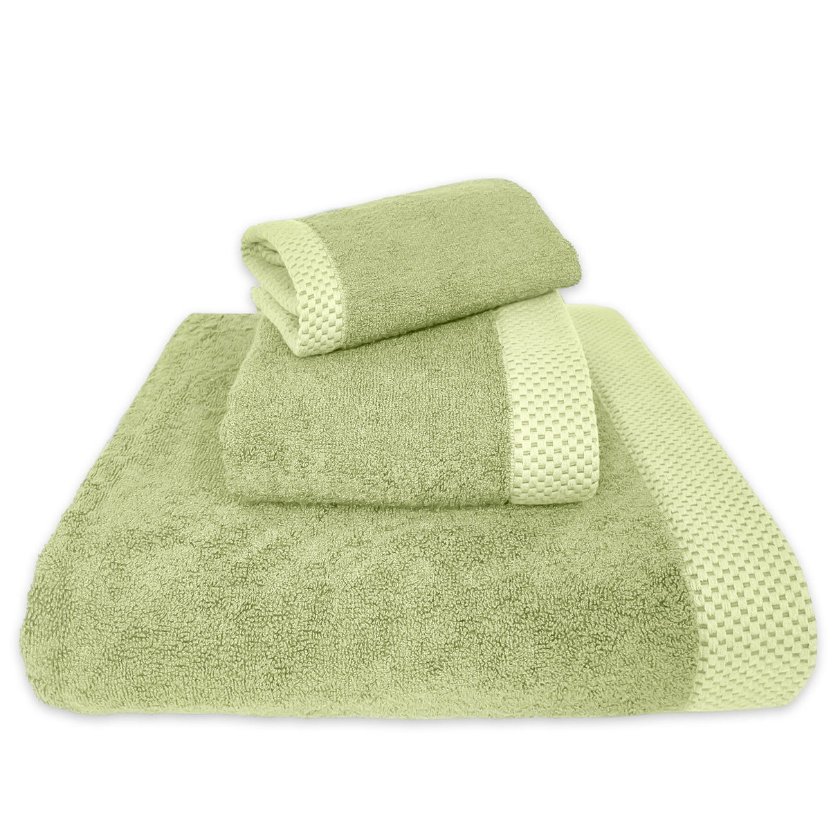 Bamboo Cotton Towel Set - Viscose from Bamboo + Cotton - 3pc - Sage by BedVoyage