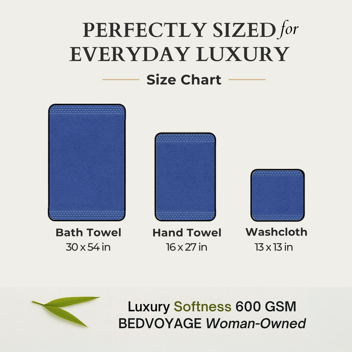 Bamboo Cotton Towel Set - Viscose from Bamboo + Cotton - 8pc - Indigo