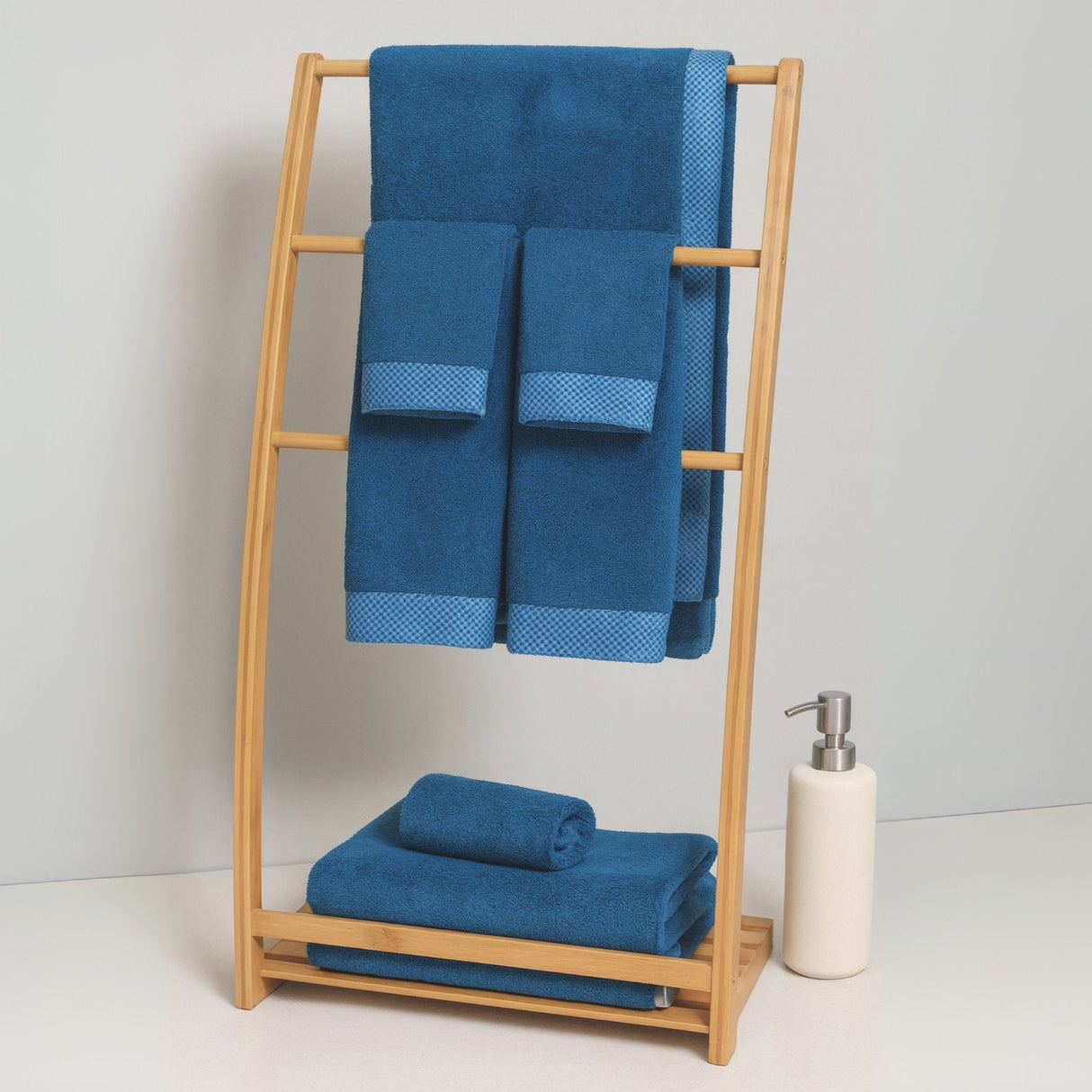 Bamboo Cotton Towel Set - Viscose from Bamboo + Cotton - 8pc - Indigo