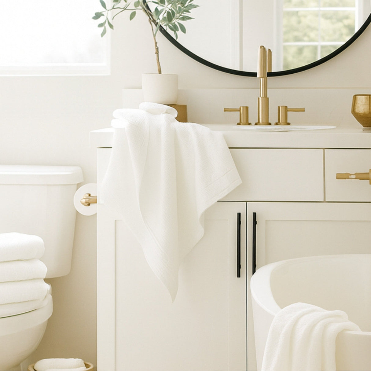 Bamboo Cotton Bath Towel - Viscose from Bamboo + Cotton - White