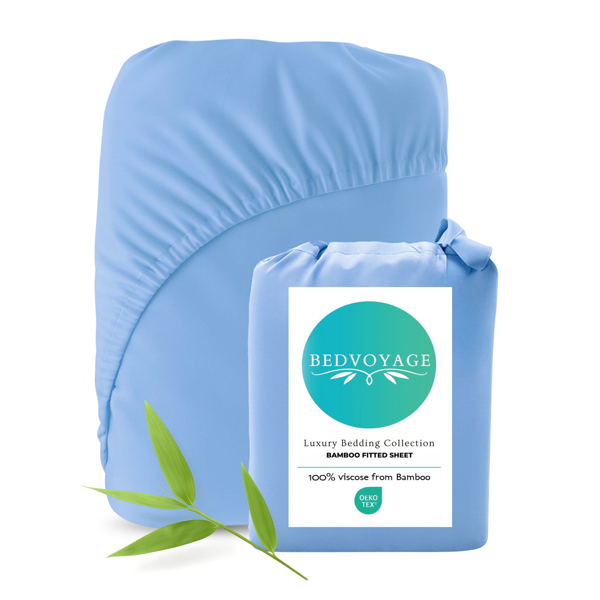 Bamboo Fitted Sheet - 100% Viscose from Bamboo - Ocean by BedVoyage