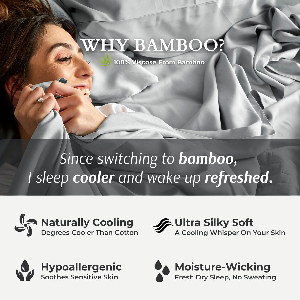 Bamboo Quilted Coverlet - 100% Viscose from Bamboo - Stone by BedVoyage