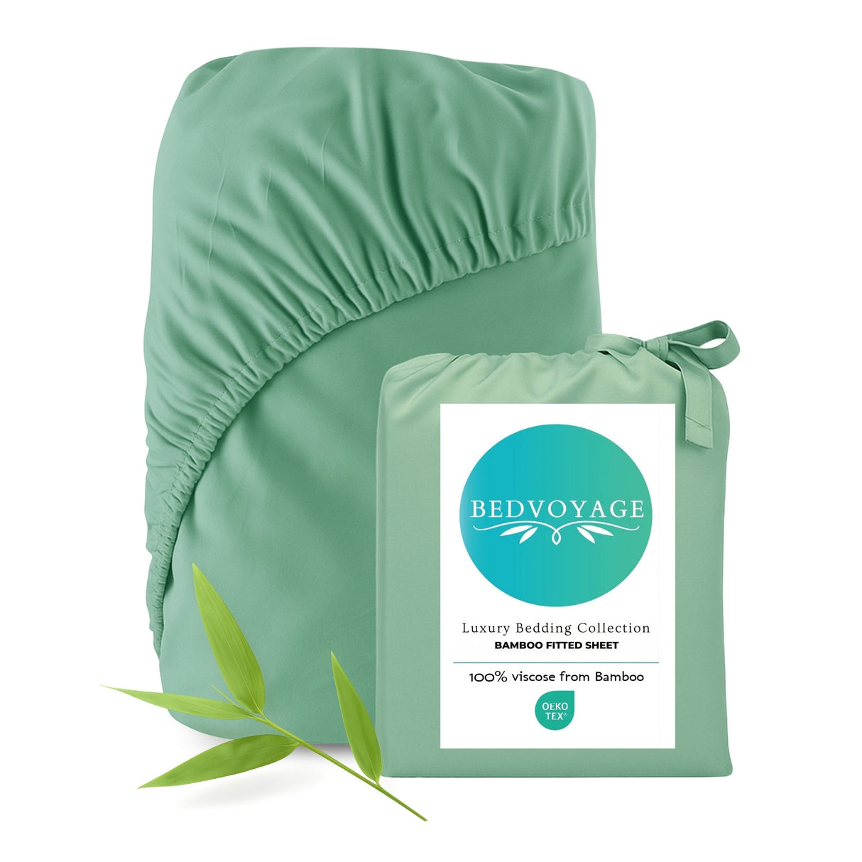 Bamboo Fitted Sheet - 100% Viscose from Bamboo - Seaglass by BedVoyage