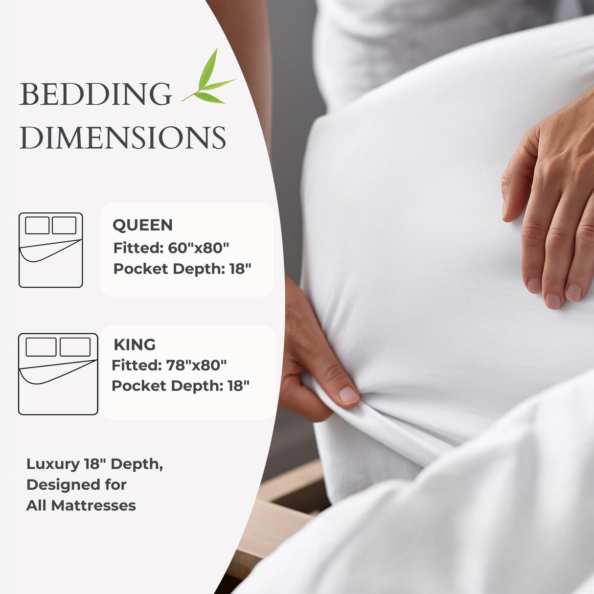 Bamboo Fitted Sheet - 100% Viscose from Bamboo - White