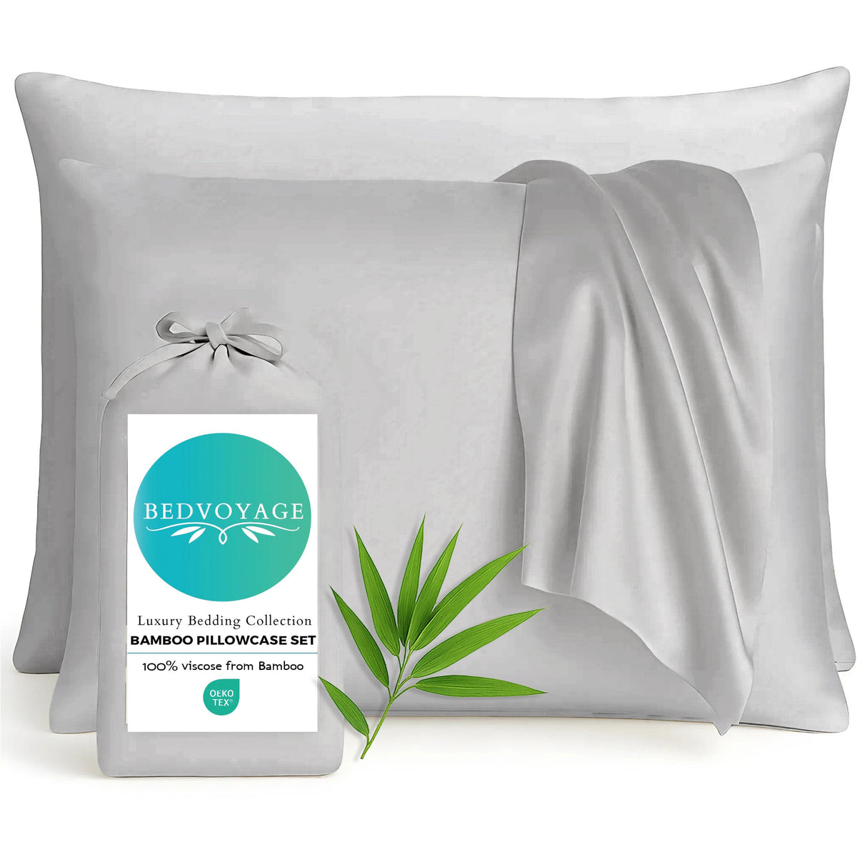 Bamboo Pillowcases - 100% Viscose from Bamboo - Stone by BedVoyage