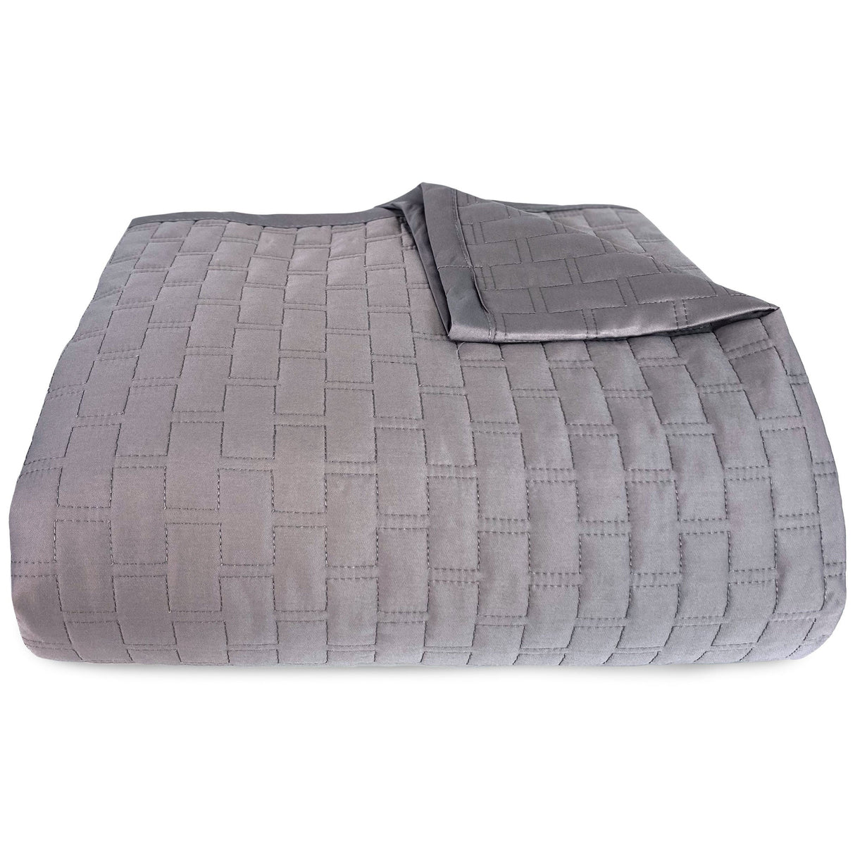 Bamboo Quilted Coverlet - 100% Viscose from Bamboo - Platinum by BedVoyage