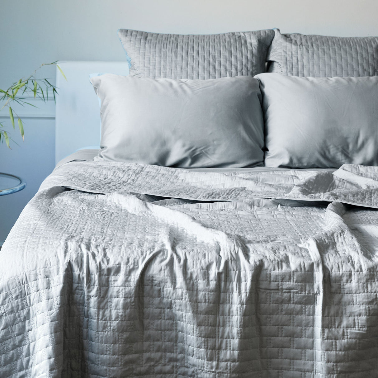 Bamboo Quilted Sham - 100% Viscose from Bamboo - 1pc - Euro - Stone by BedVoyage