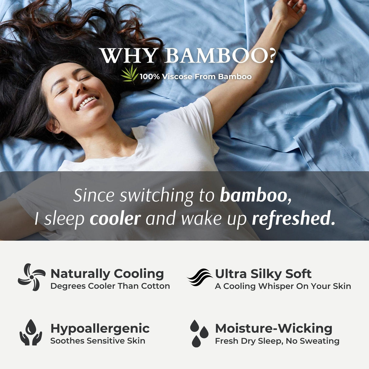 Bamboo Sheet Set - 100% Viscose from Bamboo - Ocean by BedVoyage
