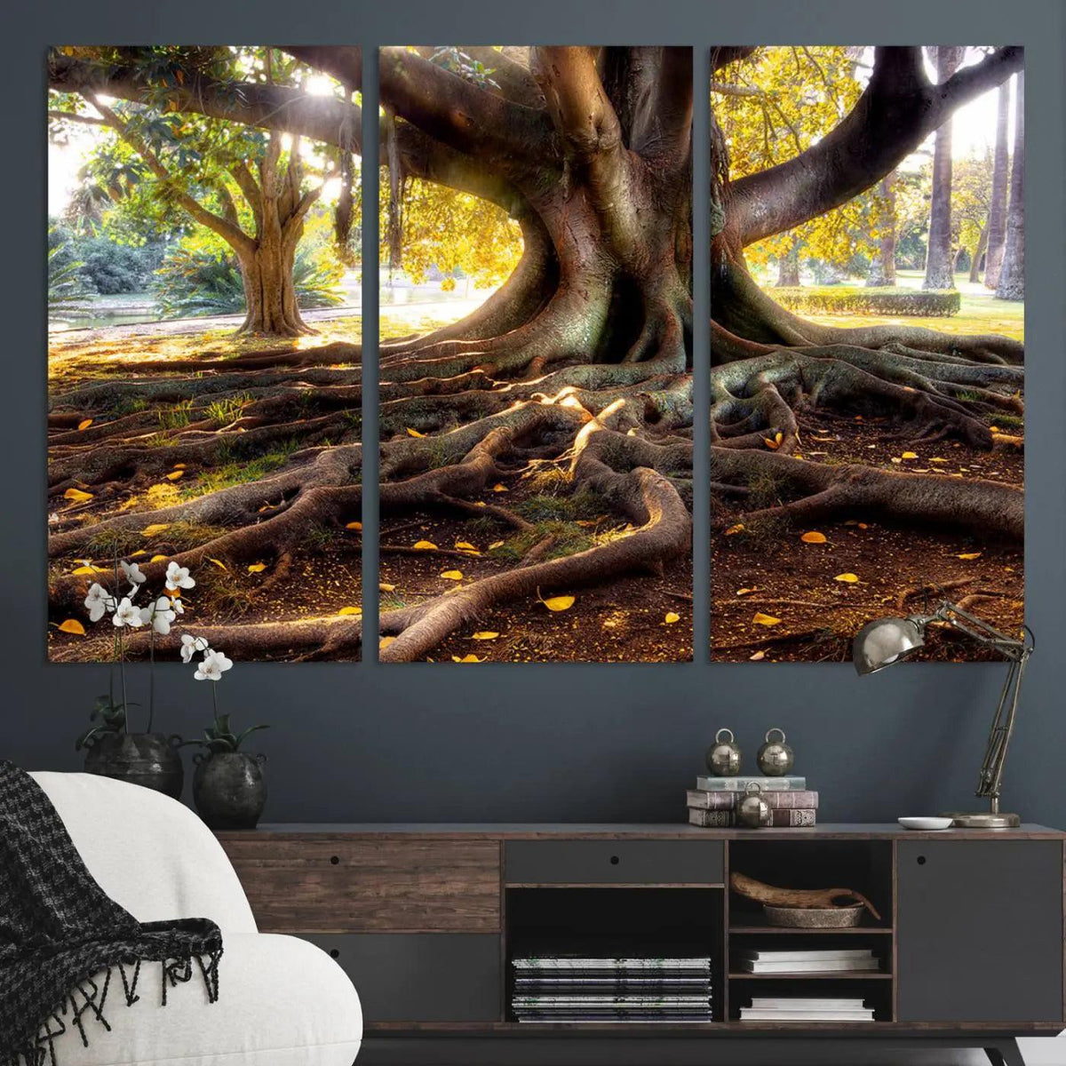 Banyan Tree Canvas Wall Art Print - Majestic Roots and