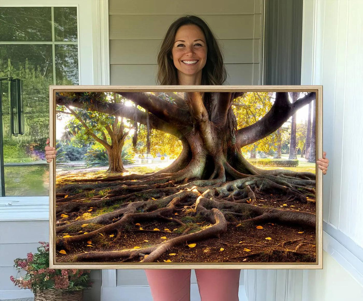 Banyan Tree Canvas Wall Art Print - Majestic Roots and