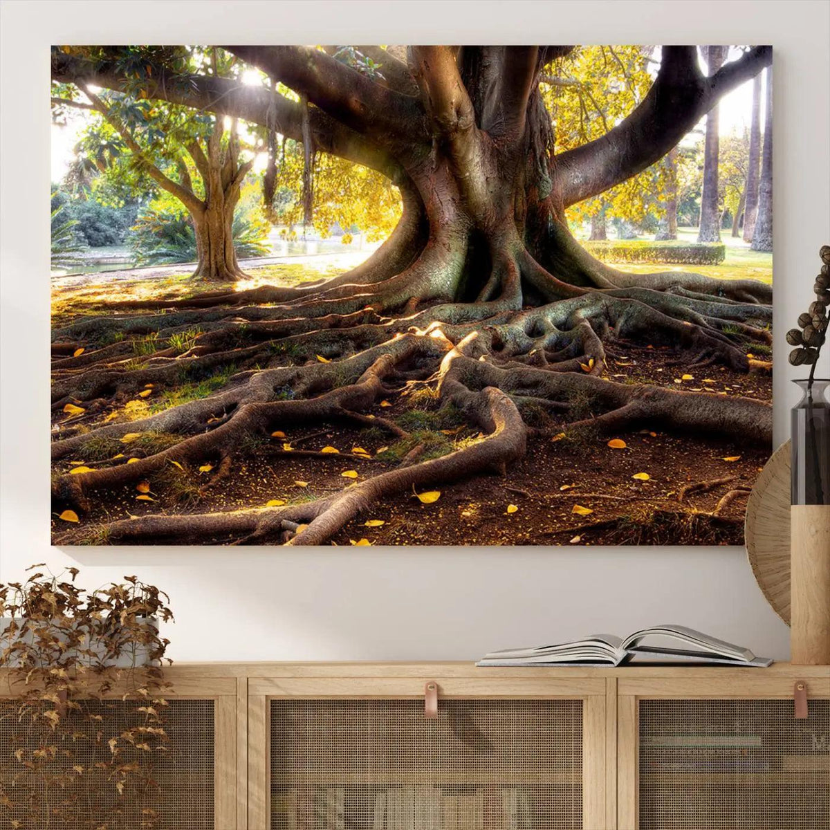 Banyan Tree Canvas Wall Art Print - Majestic Roots and