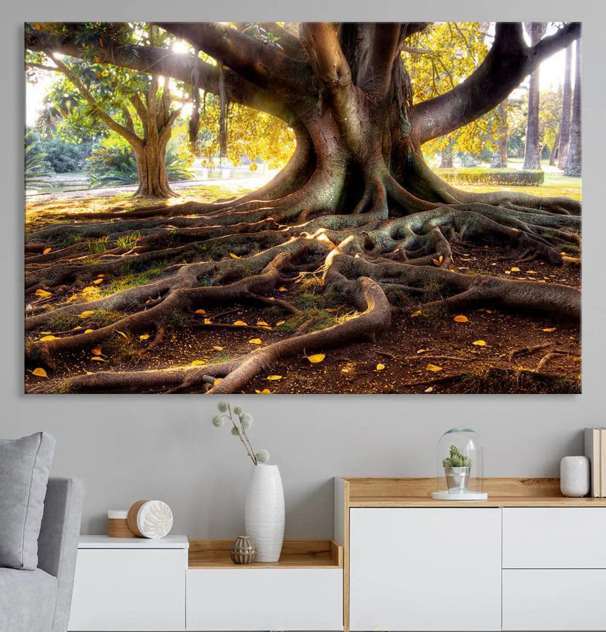 Banyan Tree Canvas Wall Art Print - Majestic Roots and