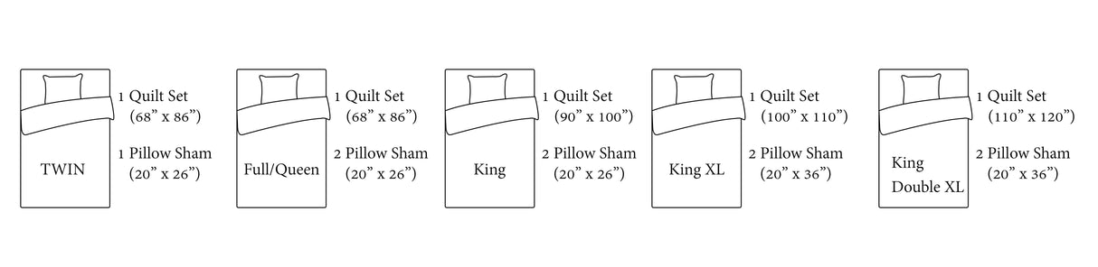 3-Piece Cotton Blend Reversible Quilt Set