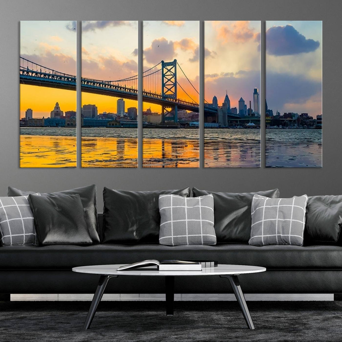 Ben Franklin Bridge Wall Art Print – Philadelphia Skyline