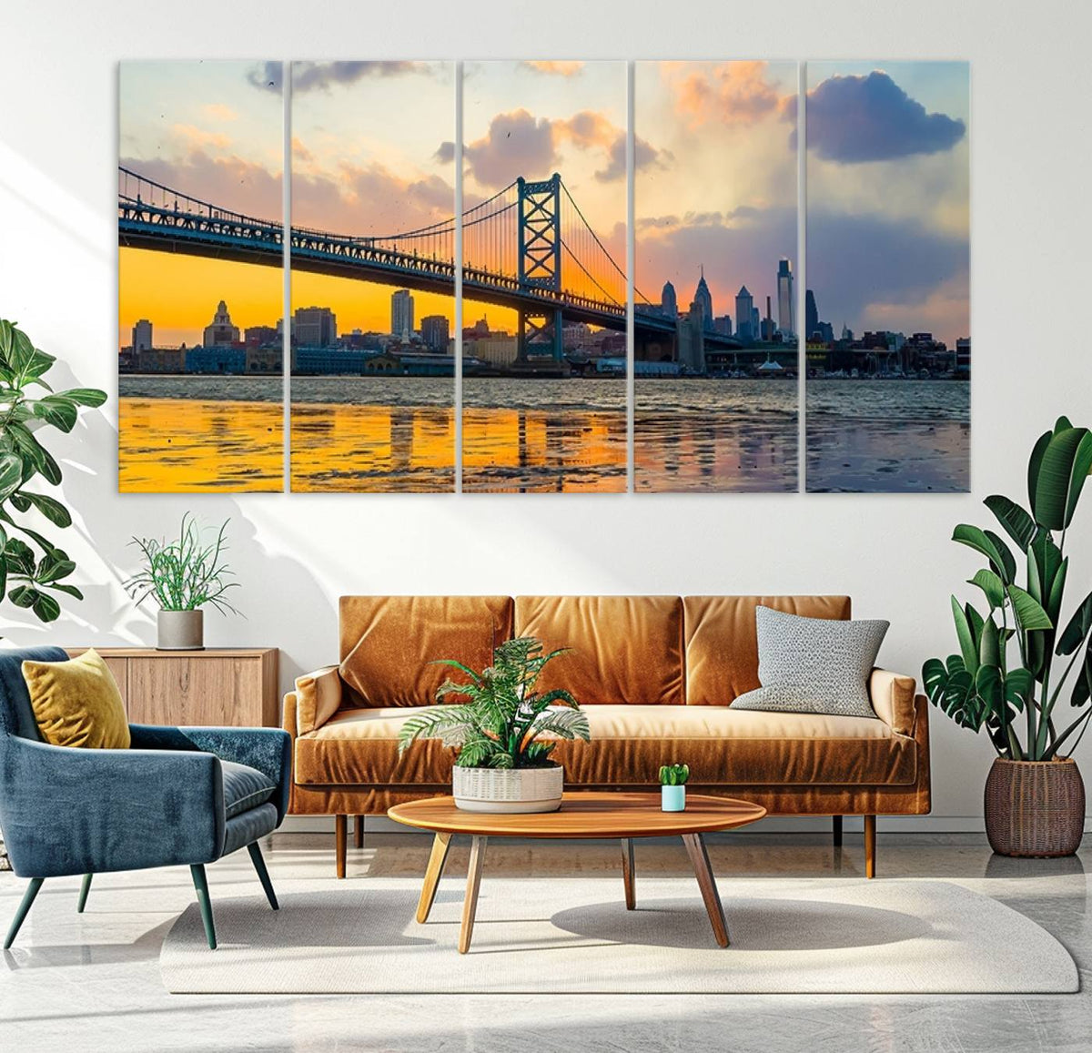 Ben Franklin Bridge Wall Art Print – Philadelphia Skyline