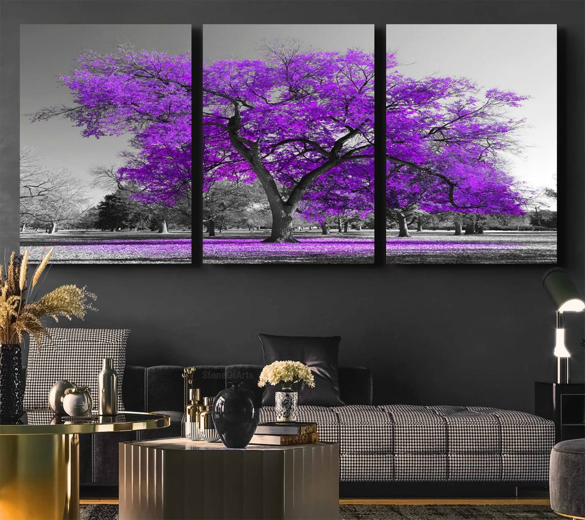 Big Purple Tree Wall Art Canvas Print