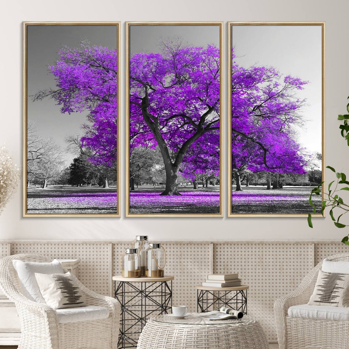 Big Purple Tree Wall Art Canvas Print