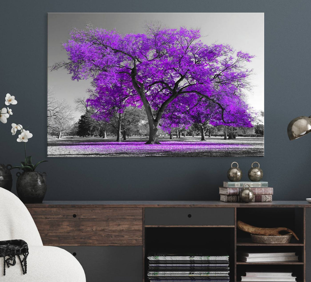 Big Purple Tree Wall Art Canvas Print