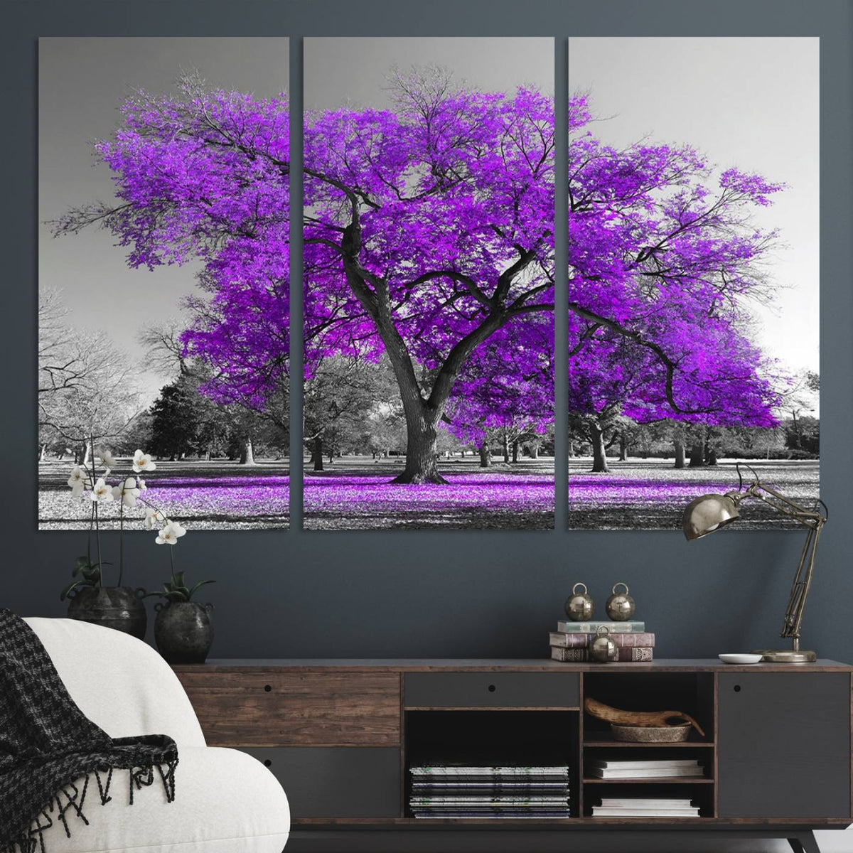 Big Purple Tree Wall Art Canvas Print