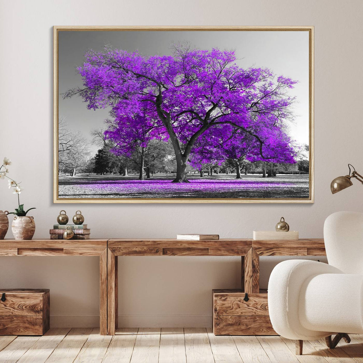 Big Purple Tree Wall Art Canvas Print