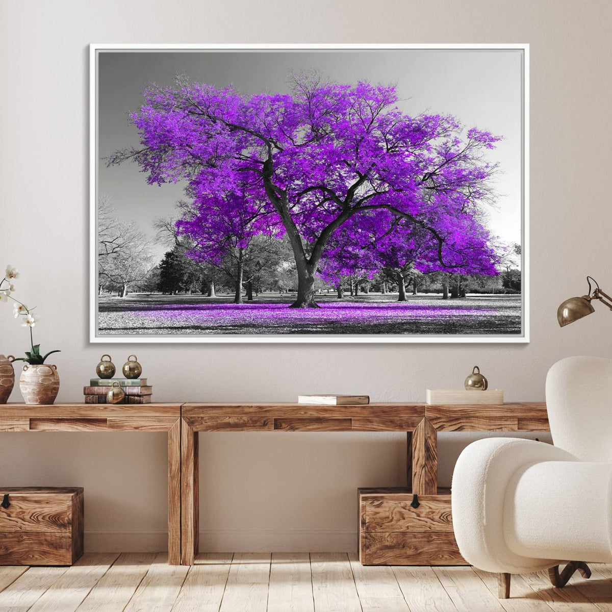 Big Purple Tree Wall Art Canvas Print